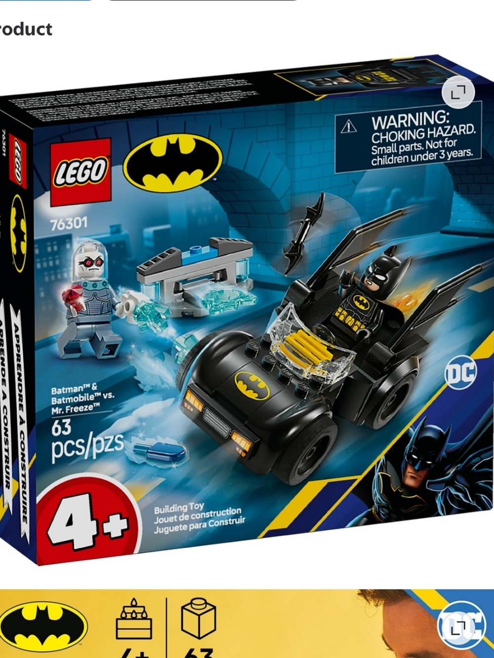 LEGO DC Batman & Batmobile vs. Mr. Freeze Toy Building Set 76301 NIB - Picture 2 of 10